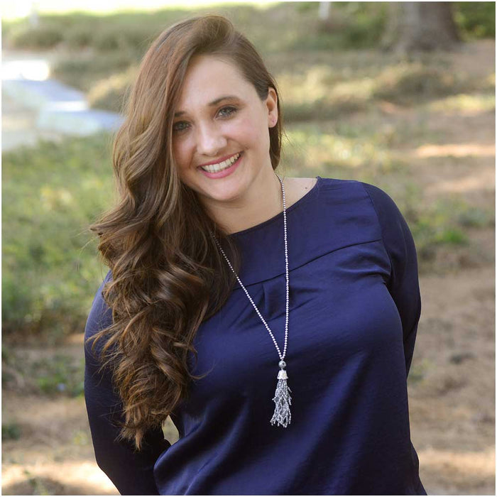 Retired - Shady Silver Tassel Necklace