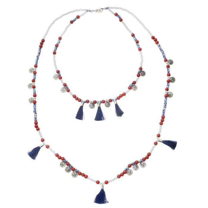 Retired - Summer Americana Tassel Necklace