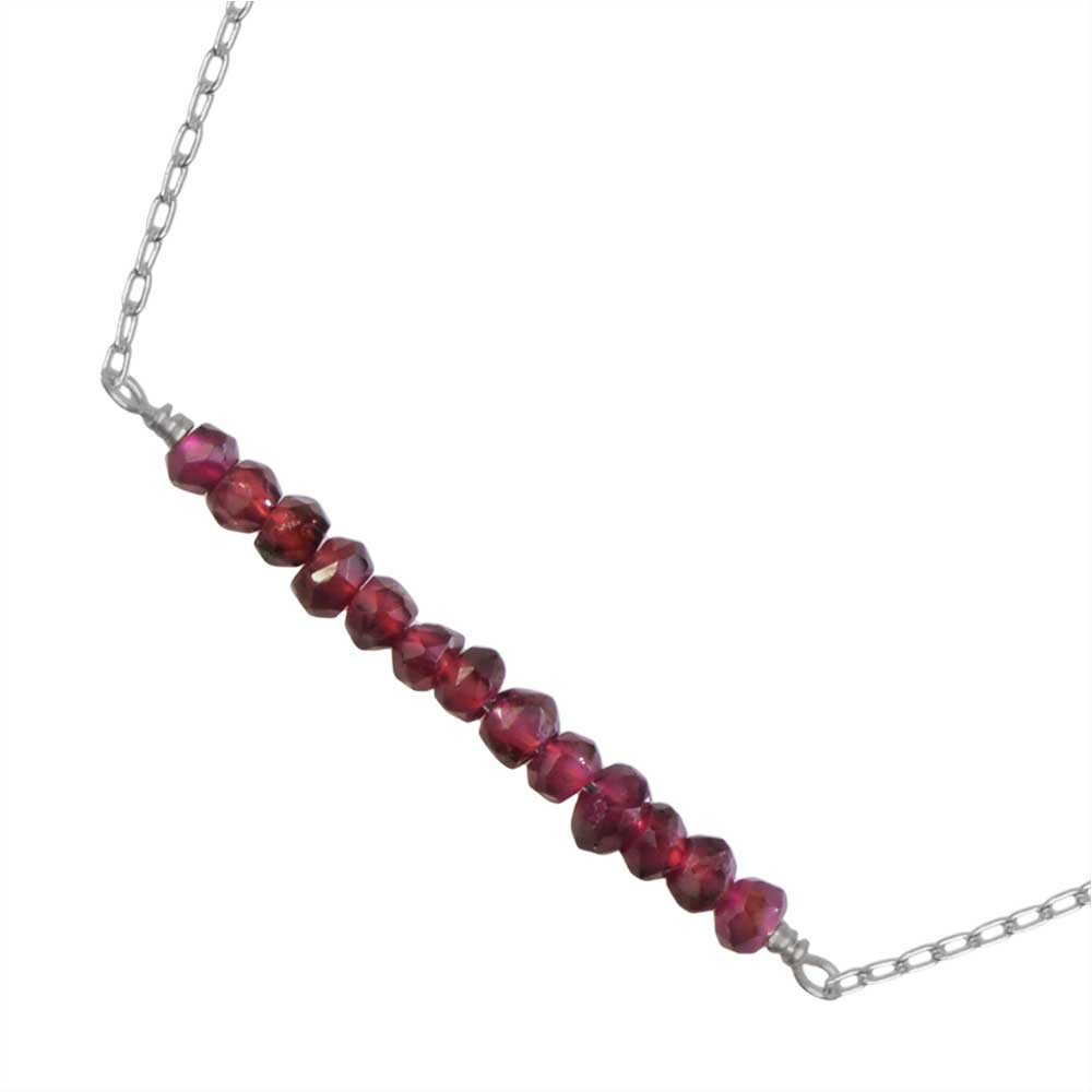 Retired - Gemstone Bar Necklace in Garnet