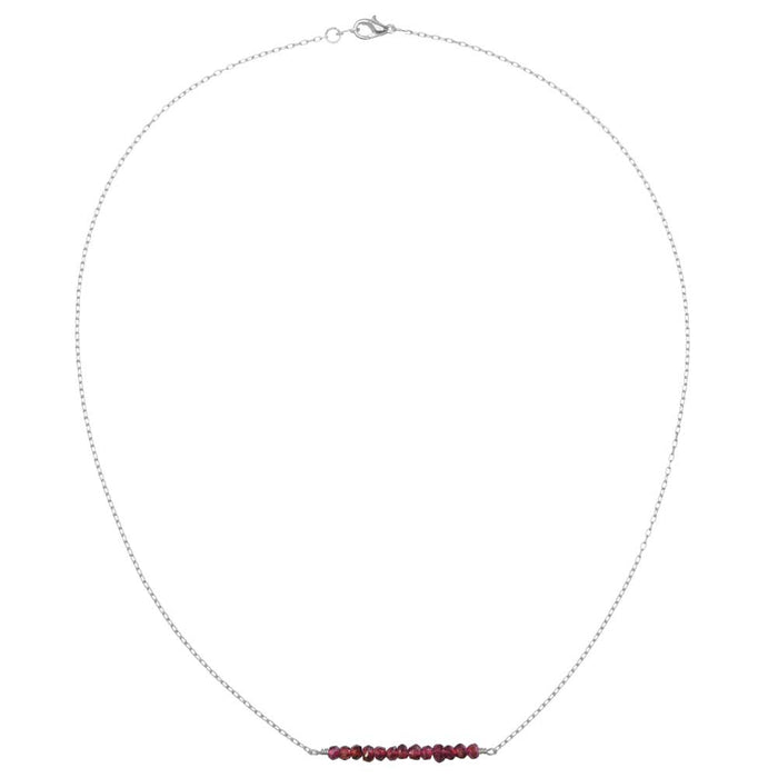 Retired - Gemstone Bar Necklace in Garnet