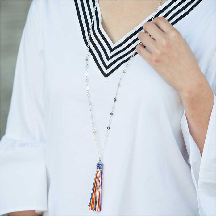 Retired - Rainbow Tassel Necklace