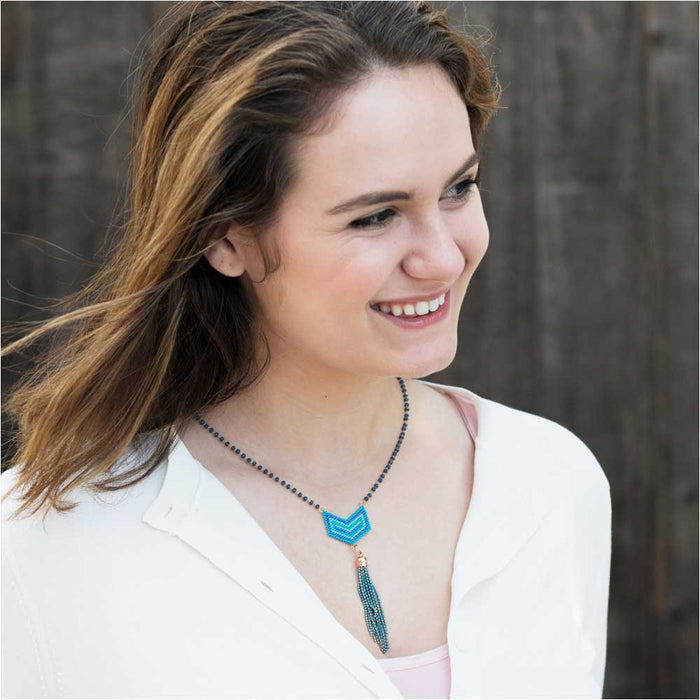 Retired - Chevron Blues Necklace