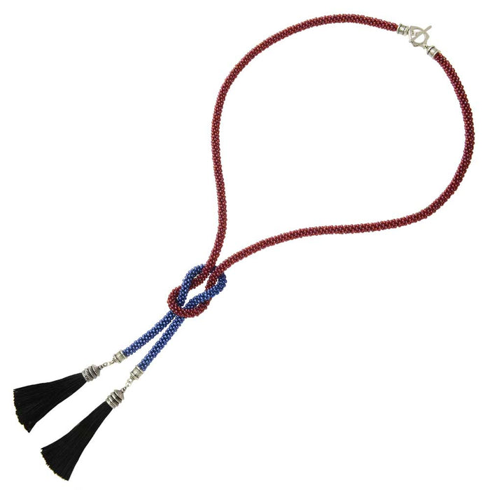Retired - Berry & Blue Kumihimo Necklace