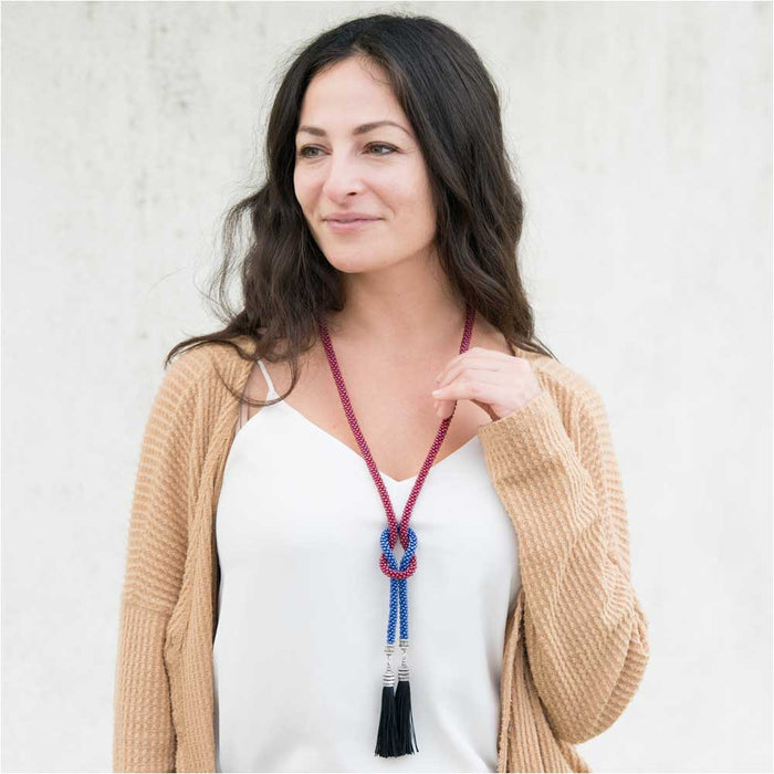 Retired - Berry & Blue Kumihimo Necklace