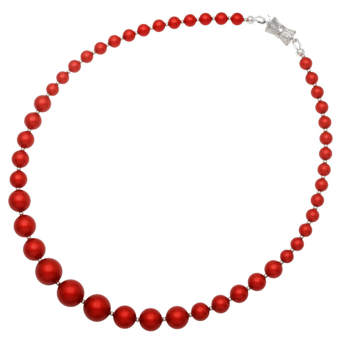 Graduated Pearl Necklace in Rouge (Reboot)