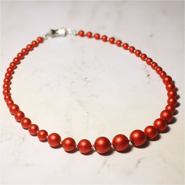 Graduated Pearl Necklace in Rouge (Reboot)