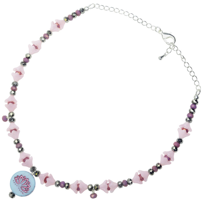 Misty Blue Lotus Choker Necklace