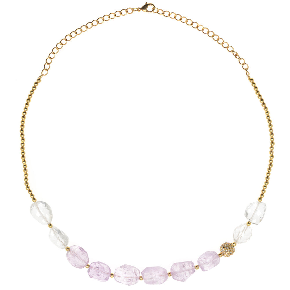 Retired - Amethyst and Quartz Necklace