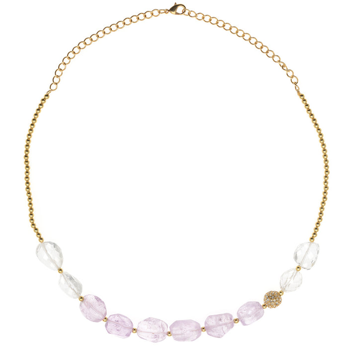 Retired - Amethyst and Quartz Necklace
