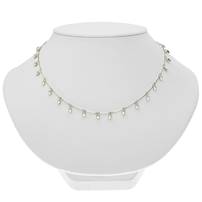 Silver Spikes Necklace