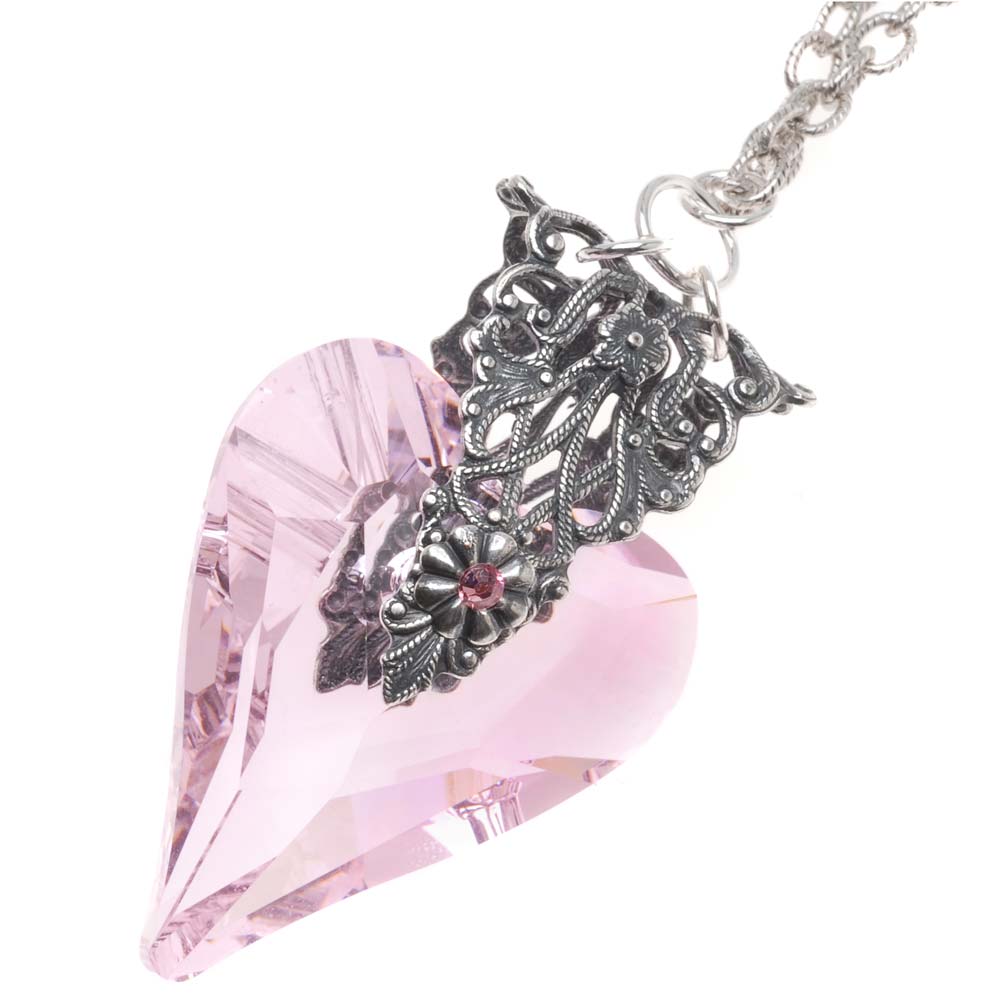 Retired - Pink Hopeful Heart Necklace