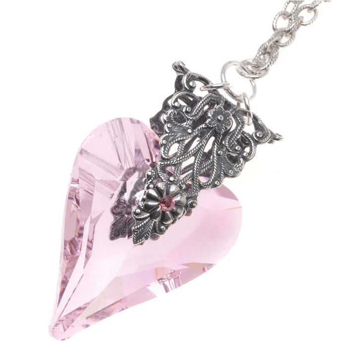 Retired - Pink Hopeful Heart Necklace