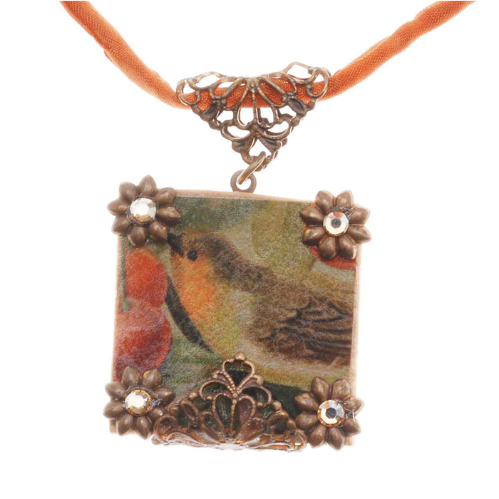 Retired - 'Scrabble' Tile Bird Pendant