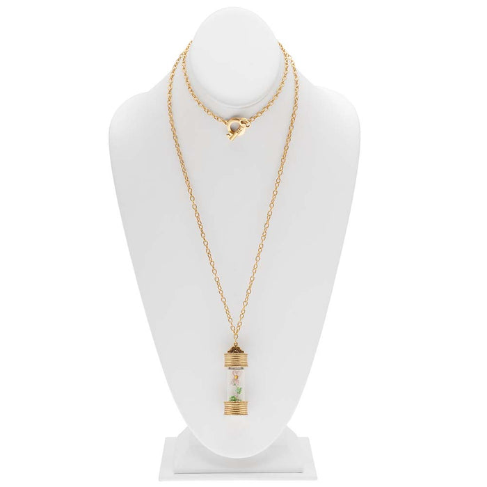 Retired - Keepsake Glass Vial Necklace with Flower