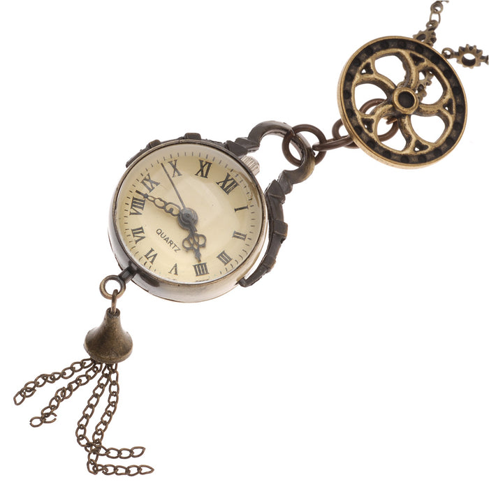 Retired - Cogs and Wheels Steampunk Clock Necklace