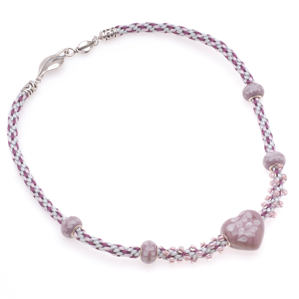 Retired - Braided Love Beaded Kumihimo Necklace