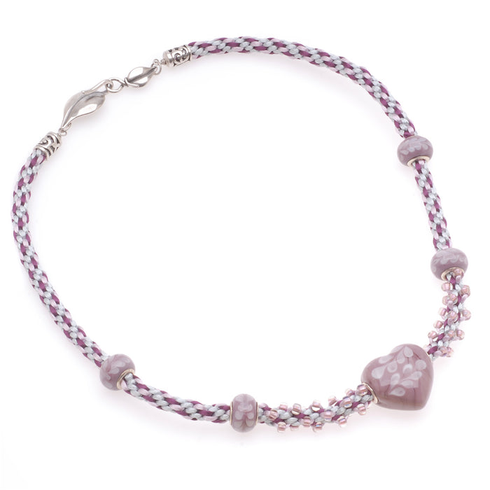 Retired - Braided Love Beaded Kumihimo Necklace