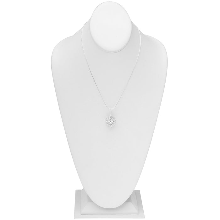 Sterling Silver and Austrian Crystal Pearl Bird's Nest Necklace (Reboot)