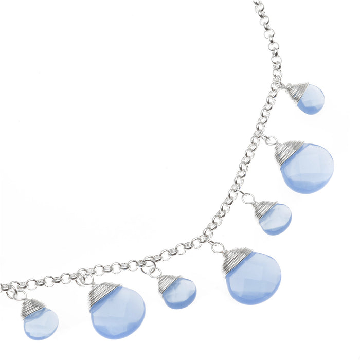 Retired - Blue Chalcedony Briolette Necklace