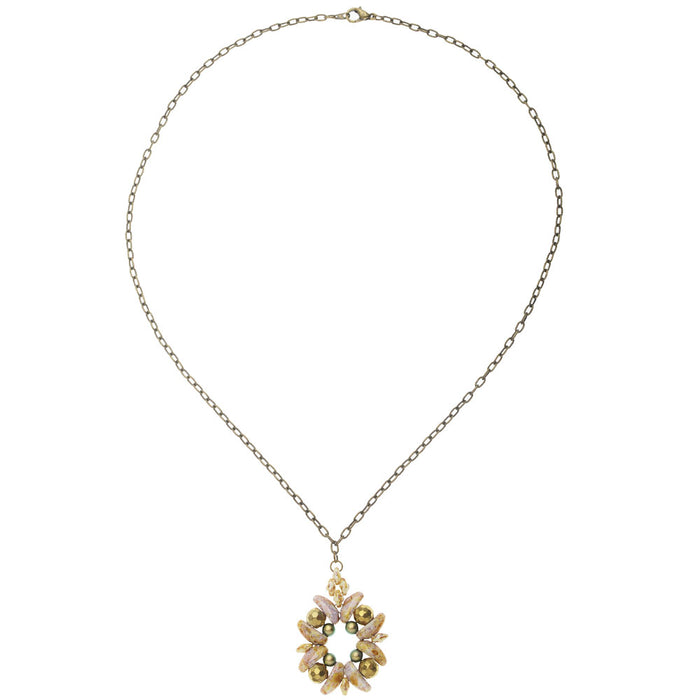 Retired - Dahlia Bead Woven Pendant