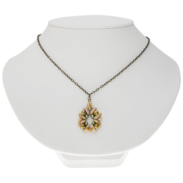 Retired - Dahlia Bead Woven Pendant