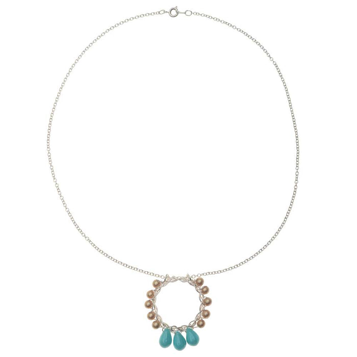Retired - Cyan Hoop Necklace