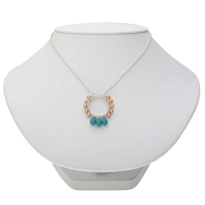 Retired - Cyan Hoop Necklace