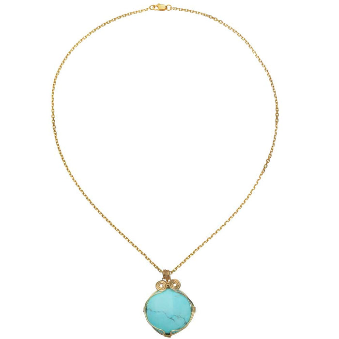 Howlite Caged Cabochon Necklace (Reboot)