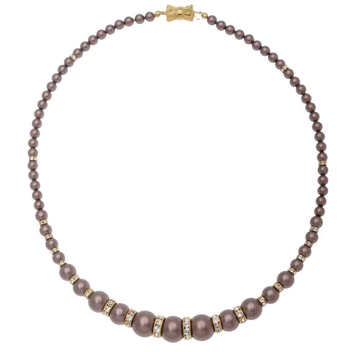 Retired - Timeless Velvet Austrian Crystal Pearl Necklace