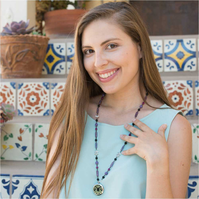 Retired - Violet Lotus Aromatherapy Necklace