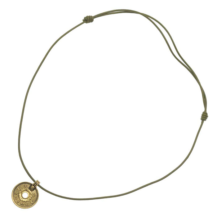 Asian Coin Necklace in Gold