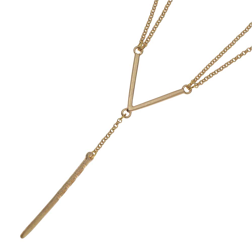 Gold Chevron Geometric Necklace