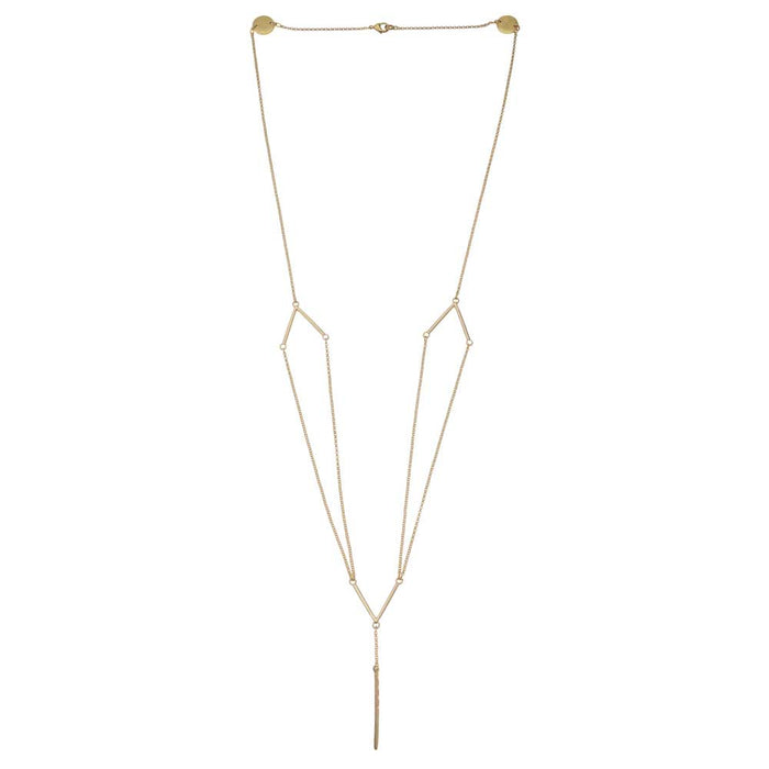 Gold Chevron Geometric Necklace