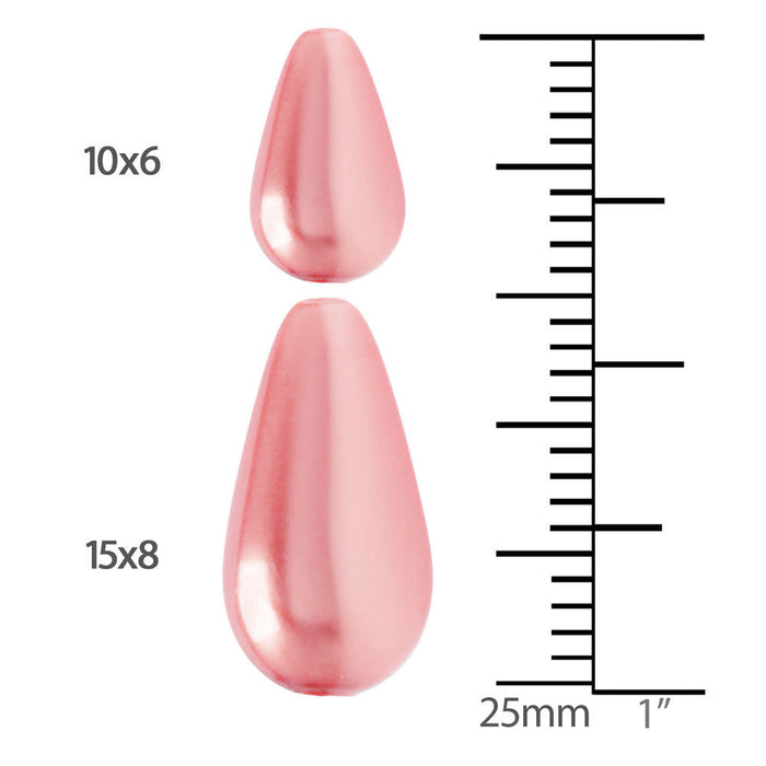 Preciosa Crystal Nacre Pearl, Pear 10x6mm, Gold (1 Piece)