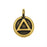 TierraCast Pewter Charm, Round Recovery Symbol 16.5x11.5mm, 1 Piece, Antiqued Gold Plated