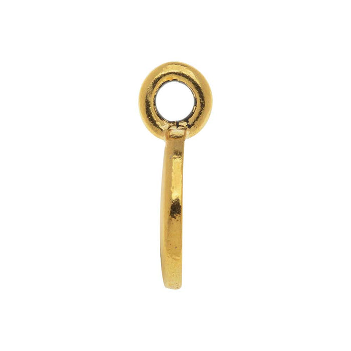 TierraCast Pewter Charm, Round Recovery Symbol 16.5x11.5mm, 1 Piece, Antiqued Gold Plated