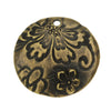 TierraCast Charm, Flora Round 22mm, Brass Oxide Finish (1 Piece)