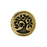 TierraCast Pewter Button, Round Bird in Tree Design 12mm Diameter, Brass Oxide (1 Piece)