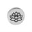 TierraCast Pewter Button, Round Lotus Flower Design 12mm Diameter, Antiqued Silver Plated (1 Piece)