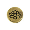 TierraCast Pewter Button, Round Lotus Flower Design 12mm Diameter, Brass Oxide (1 Piece)