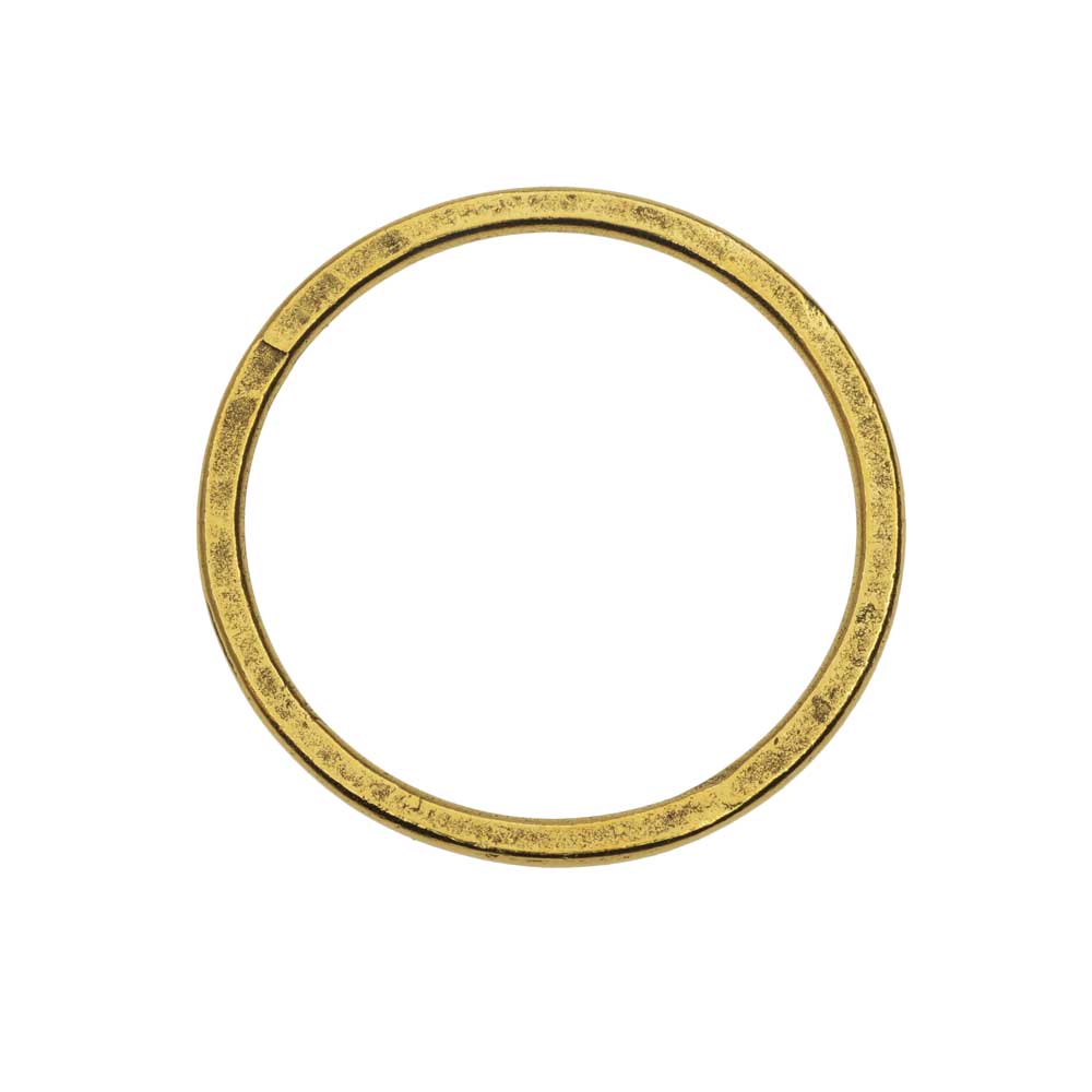 Open Frame Pendant, Flat Round Hoop 34.5mm, Antiqued Gold, by Nunn Design (1 Piece)