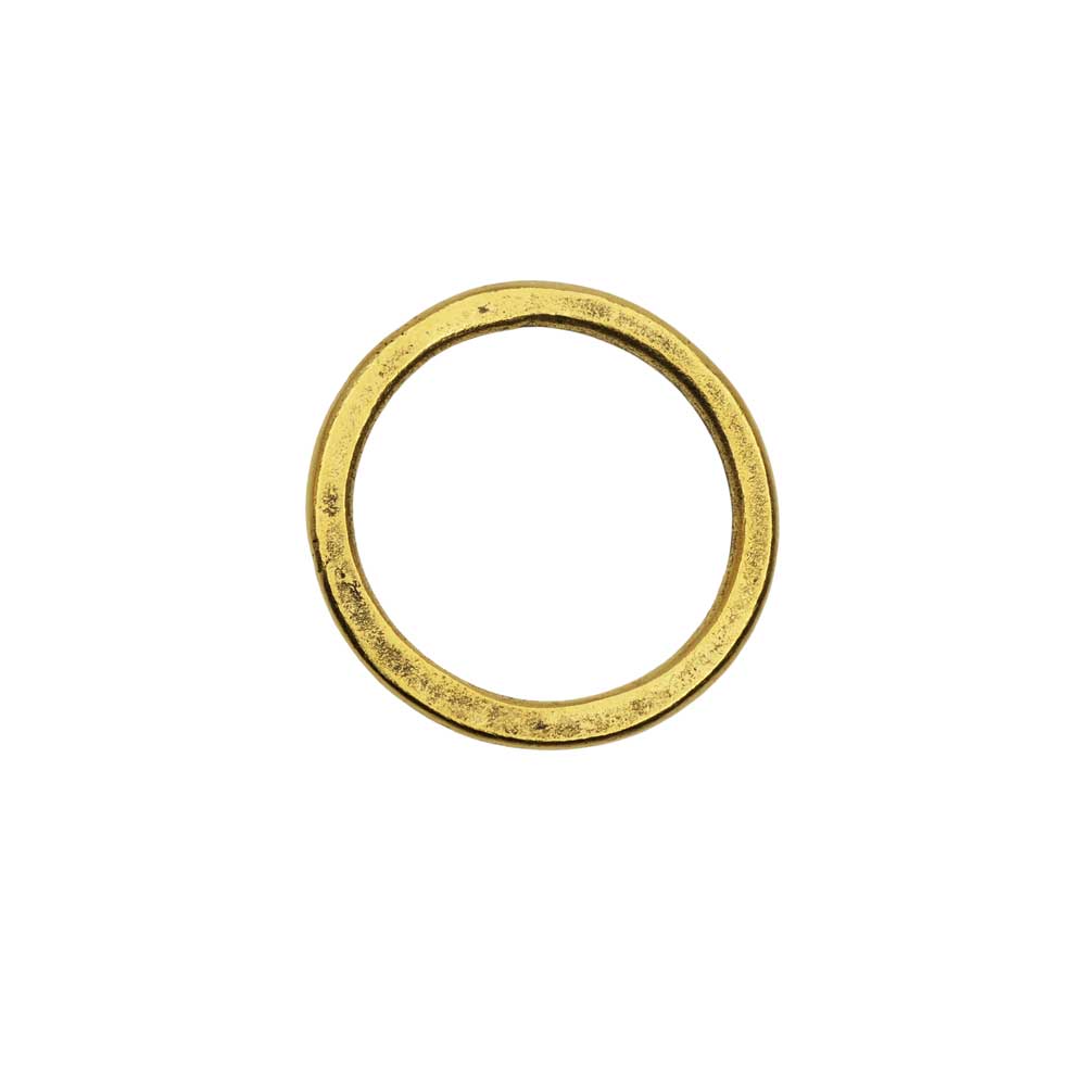 Open Frame Pendant, Flat Round Hoop 23.5mm, Antiqued Gold by Nunn Design