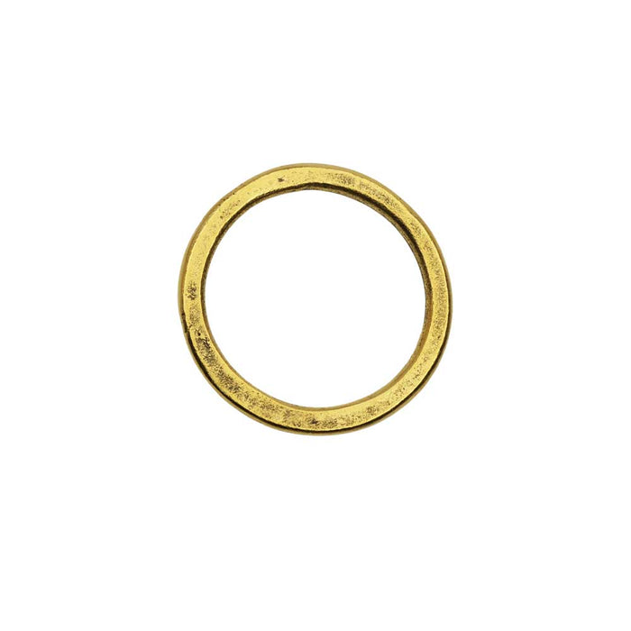Open Frame Pendant, Flat Round Hoop 23.5mm, Antiqued Gold by Nunn Design