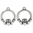 TierraCast Celtic Collection, Claddagh Charm 19.5x24mm Antiqued Silver (2 Pieces)
