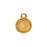 TierraCast Pewter 7mm ss34 Bezel Charm, Round Beaded Edge 13.5mm, 1 Piece, Gold Plated