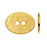 TierraCast Pewter, Oval 2-Hole Button Distressed 15x19mm, Gold (1 Piece)