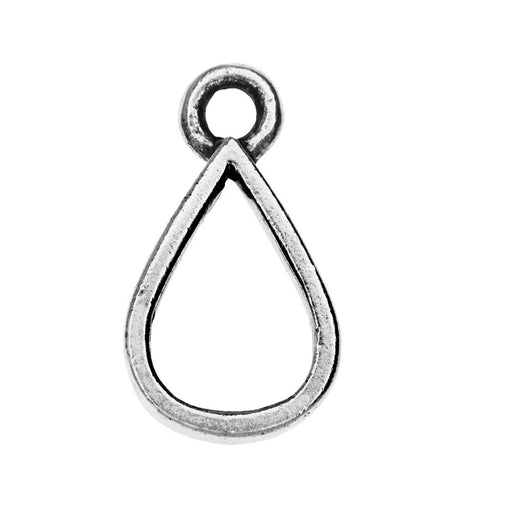 Nunn Design Open Pendant, Small Drop 12x21mm, Antiqued Silver (1 Piece)