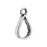 Nunn Design Open Pendant, Small Drop 12x21mm, Antiqued Silver (1 Piece)