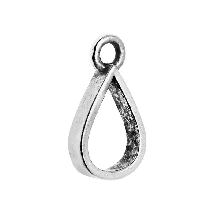 Nunn Design Open Pendant, Small Drop 12x21mm, Antiqued Silver (1 Piece)