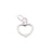 Sterling Silver Charm Small Sleek Open Heart 7mm - 1 Charm